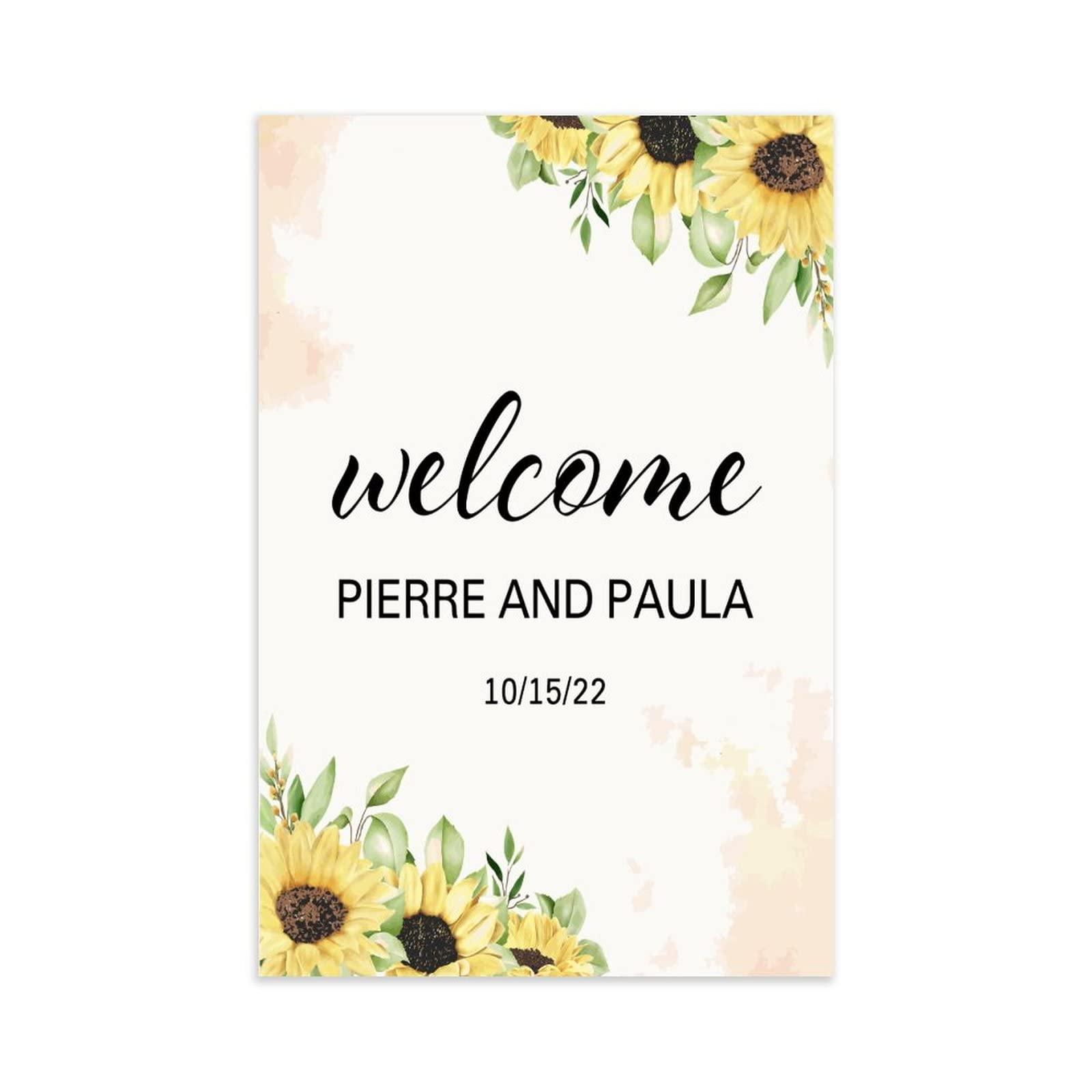 Autravelco Welcome to Our Wedding Welcome Sign Rustic Wood Plank Sign Rose Theme Wedding Rehearsal Sign Personalized Wedding Wood Guestbook for Wedding Reception Ceremony Engagement Party Decorations 12x18