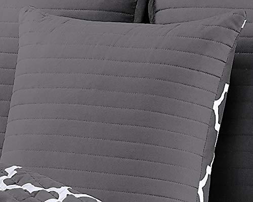 Geneva Home Fashion Geneva Home Fashion Avondale Manor 5-Piece Griffin Quilt Set, Queen, Grey (GRF-5QT-QUEN-GH-GY)