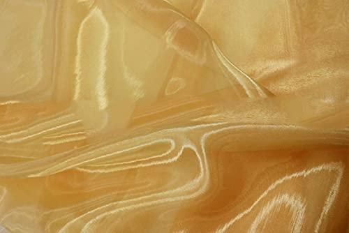 Ikiriska Ikiriska Sheer Polyester Extra Long Curtains 8-24 ft Grommet top (Gold Organza, 100Wx180L)