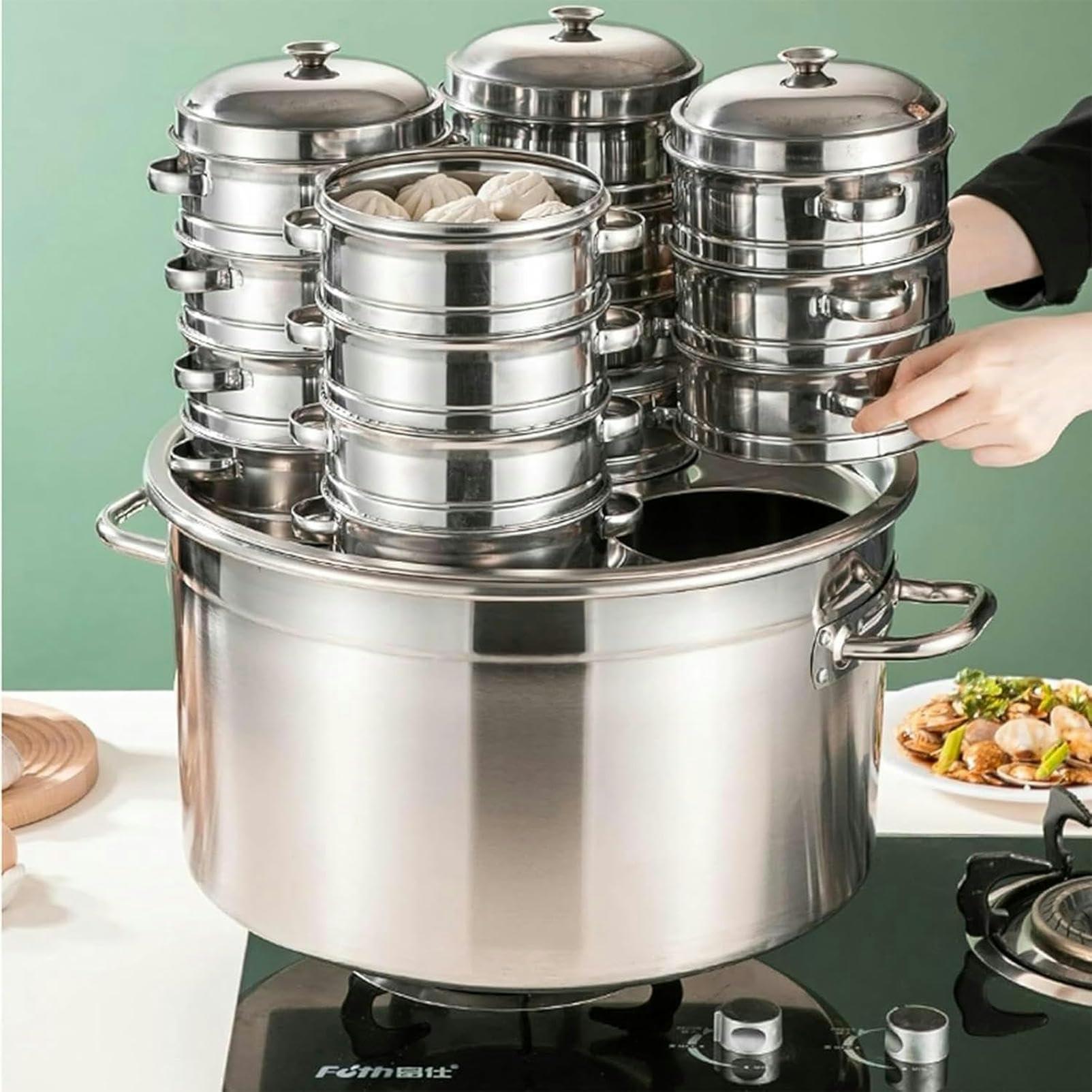 DAOUXIAOSP DAOUXIAOSP Cooking Pots,3/4/5 Holes Pasta Cooker Insert Set, Stainless Steel Multipurpose Nonstick Spaghetti Pot Noodles Cooking Pot with Strainer Basket for Effortless Cleanup Dishwasher Saf Pot (Co