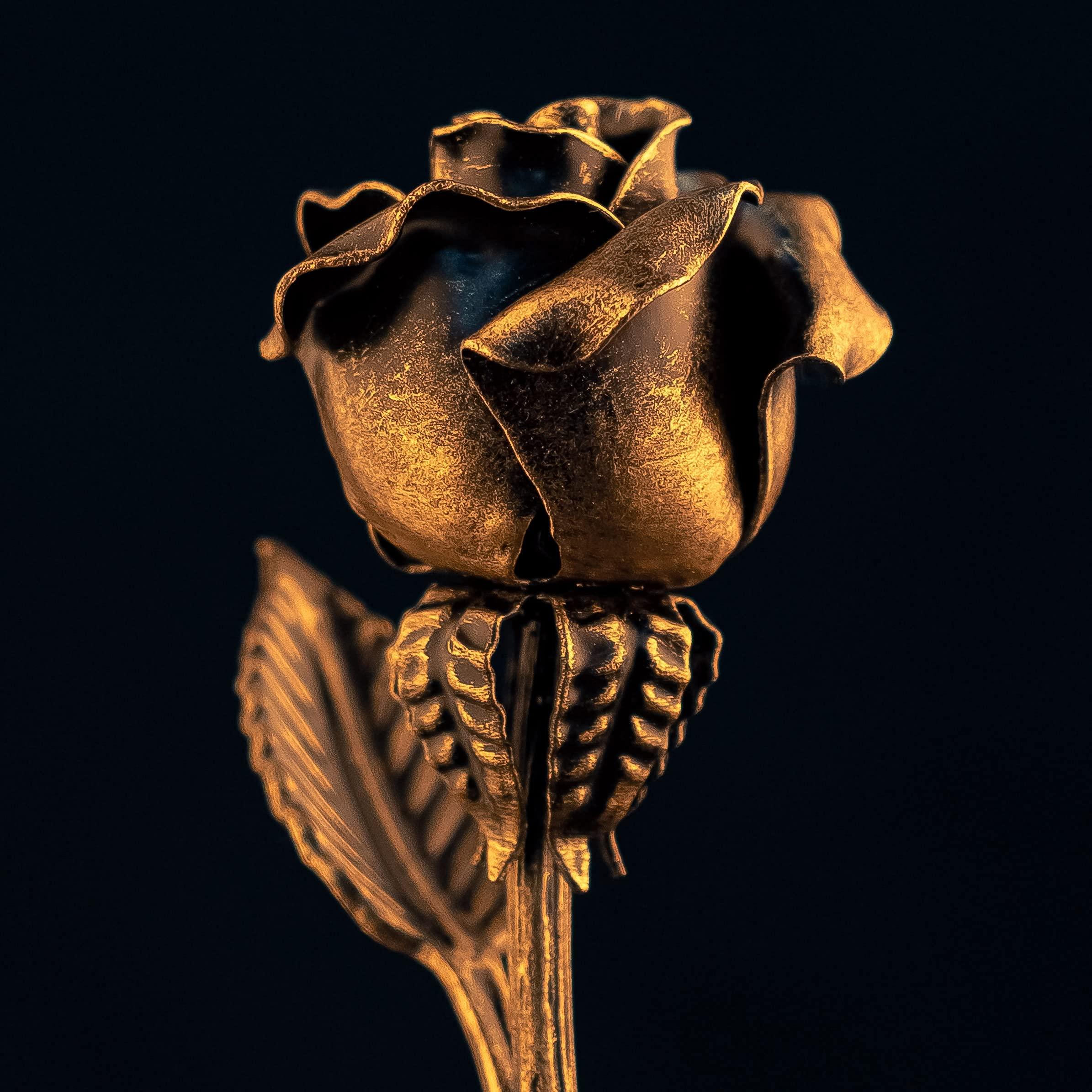MakuliSmit MakuliSmit Handcrafted Bronze Metal Rose - Solid Gift of Everlasting Love - 8th 19th Wedding for Her