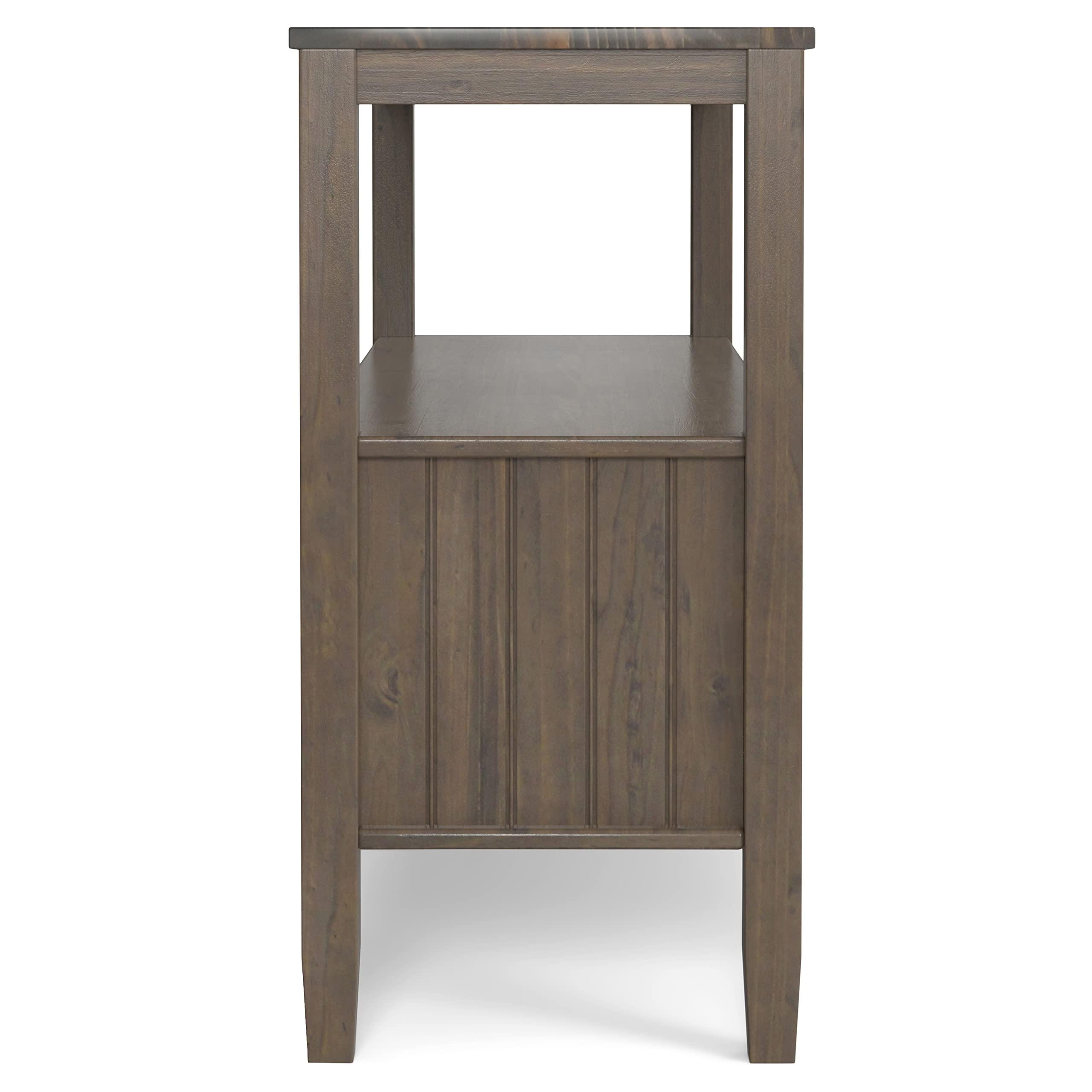 SIMPLIHOME SIMPLIHOME Lev Solid Wood 48 Inch Wide Contemporary Console Table in Smoky Brown, for The Living Room, Entryway and Bedroom