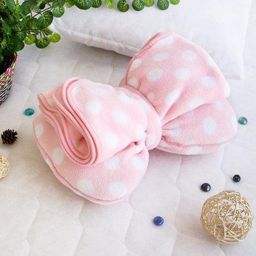 Blancho Blanket [Pink Bow] Fleece Throw Blanket Pillow Cushion/Travel Pillow Blanket (29.5 by 35.4 inches)