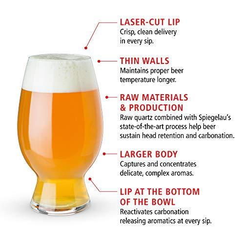Spiegelau Spiegelau Craft Beer Tasting Kit Glasses, European-Made Lead-Free Crystal, Modern Beer Glasses, Dishwasher Safe, Professional Quality Tasting Glass Gift Set (Craft - Set of 4)