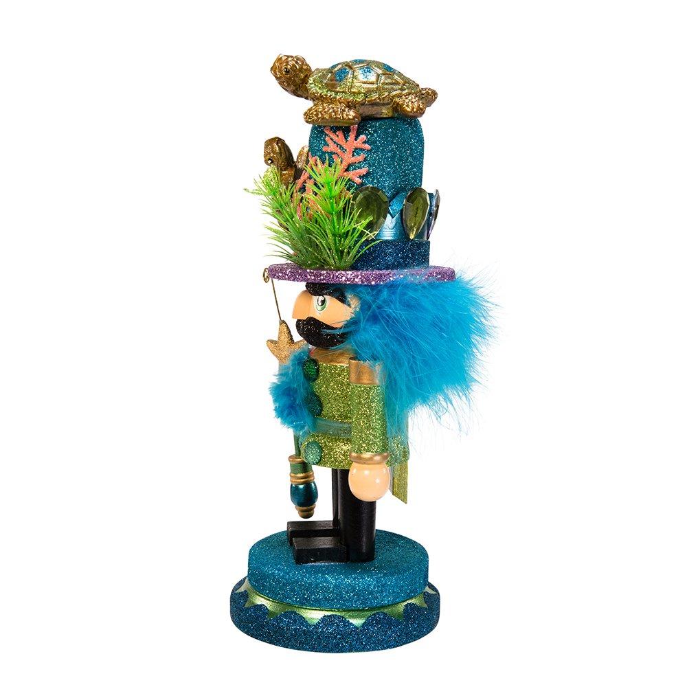 Kurt S. Adler Kurt Adler Hollywood Nutcracker with Sea Turtle Hat, 11-Inch,Blue
