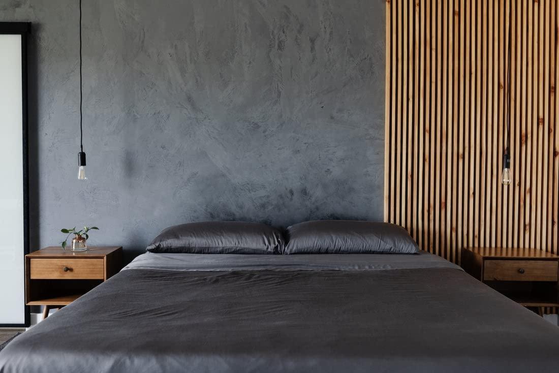 Cozy Earth Cozy Earth Luxury Bed Sheet Set - 100% Viscose from Bamboo Fabric, Ultra-Soft & Breathable, Fits Regular & Deep Pocket Mattresses up to 20\" - 4 Pieces King Sheet Set Charcoal Grey