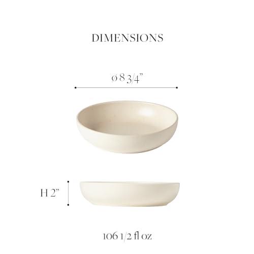 Casafina Casafina Ceramic Stoneware 4-Piece Place Setting Service for 1, Pacifica Collection, Vanilla | Microwave & Dishwasher Safe Dinnerware Set | Food Safe Glazing | Restaurant Quality Tableware