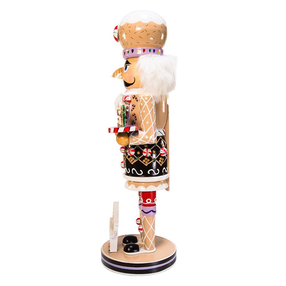 Kurt S. Adler Kurt Adler 16-Inch Wooden Gingerbread Christmas Nutcracker (Color May Vary),Brown/Beige