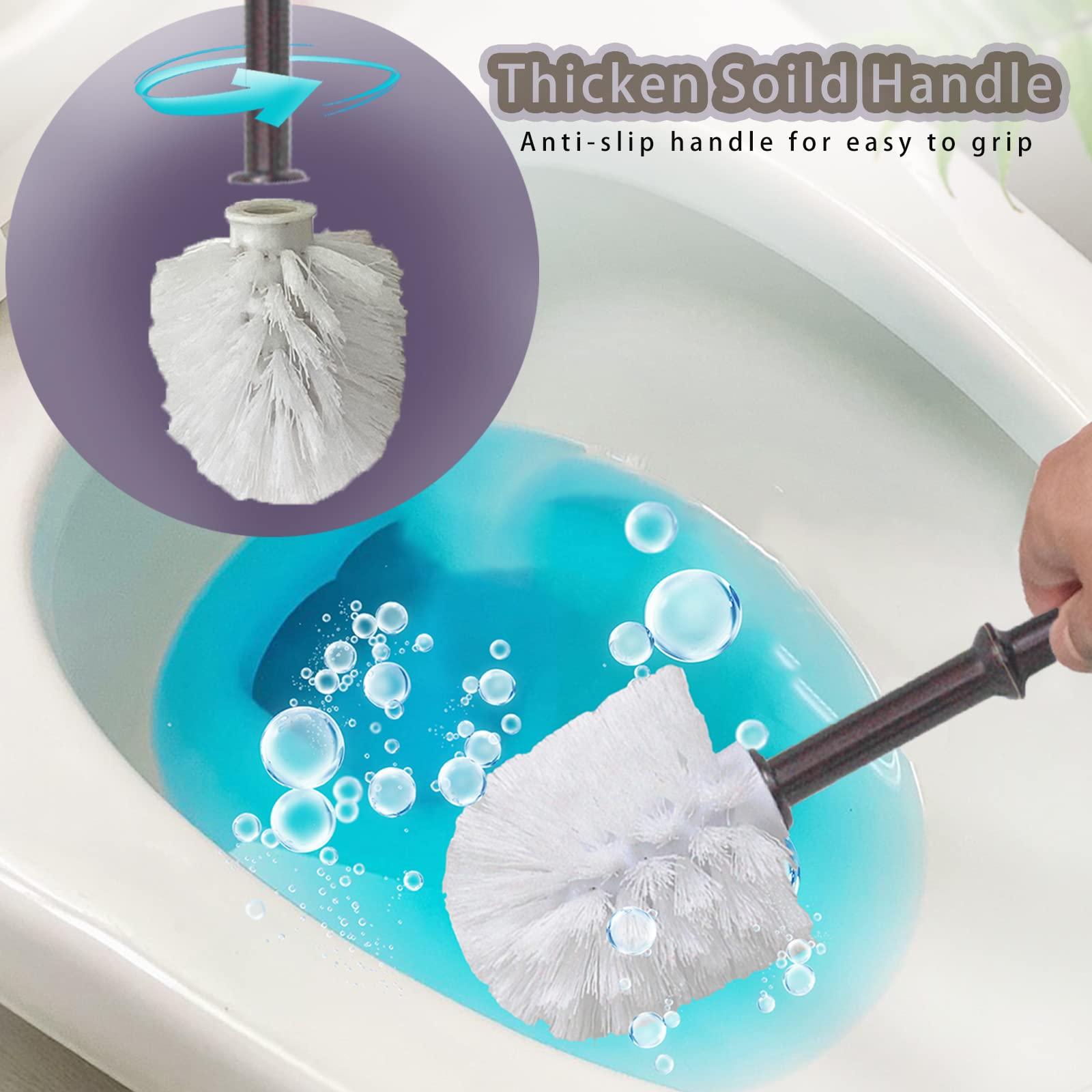 ZQQLITE Toilet Brush Holder Set for Bathroom Super Cute Bear Base Solidly Toilet Bowl Brush and Holder Flexible and Durable Style Stylish Toilet Cleaner Brush Saving Storage Space Toilet Brushes for Bathroom