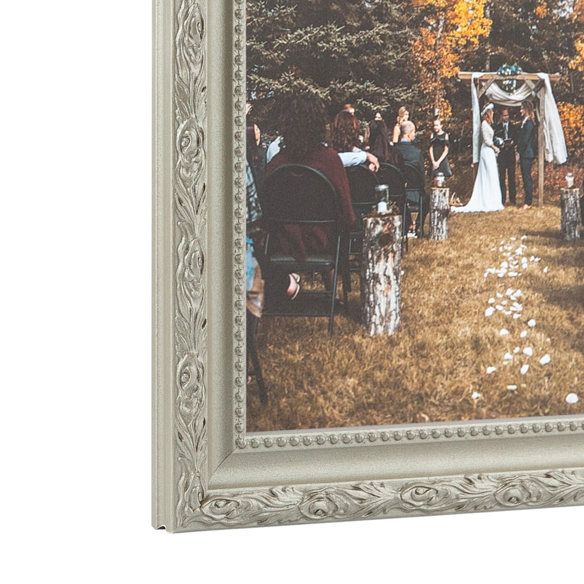 ArtToFrames ArtToFrames 16x20 Frame, Wood Picture Frame 16 x 20 Inch Poster Frame | Classic Silver | Custom Poster Frame with Economy Acrylic & Backing | Elegant Decor for Photos Diplomas Art or Puzzles