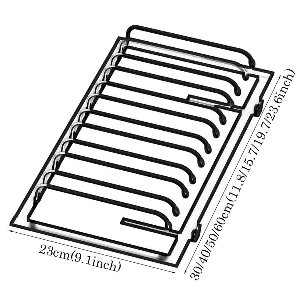 Wine Glass Rack Stemware Rack Under Cabinet,Hanging Wine Glass Rack Metal Organizer,for Home Cabinet Kitchen Bar,Punch-free installation(3/4/5/6 Rows)