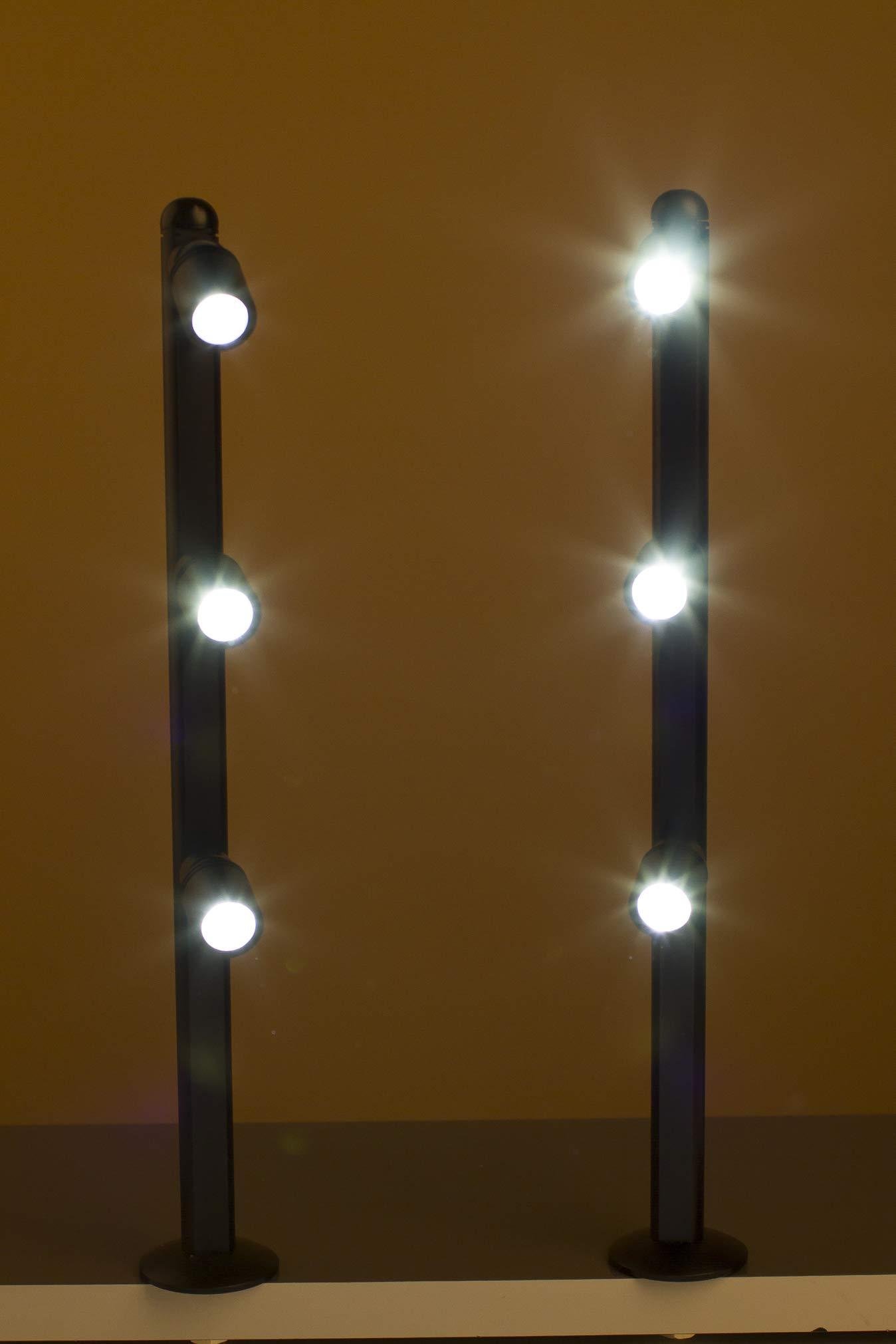 LEDUPDATES 2 Showcase Display LED spot Light Black Pole Style FY-53 Set with UL Listed 12v 2A Power Supply