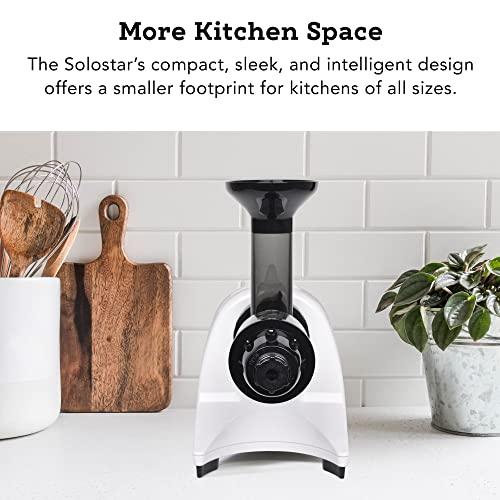 Tribest Tribest Solostar SS-4200-B Horizontal Slow Masticating Juicer, Single Auger Cold Press Juicer & Juice Extractor, White