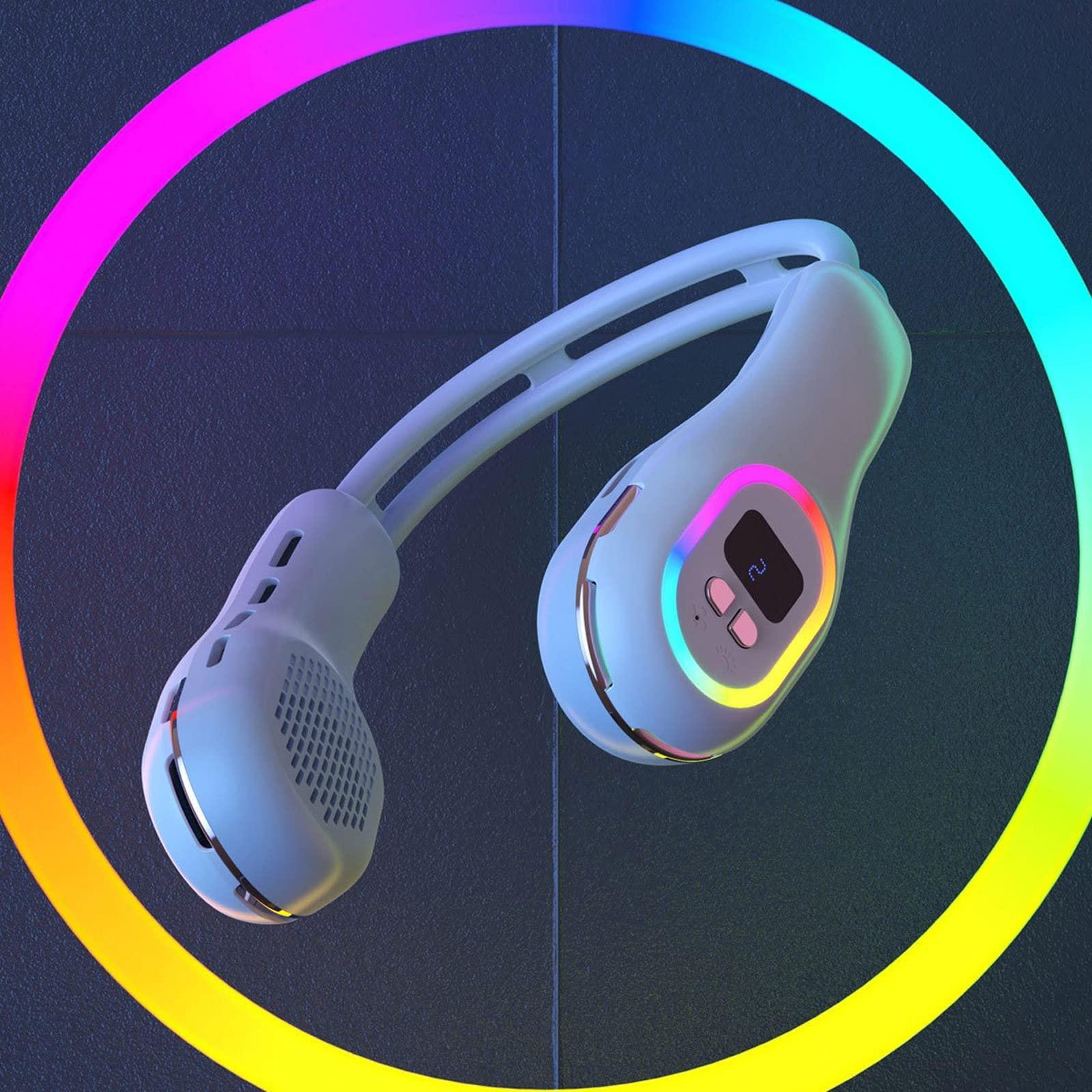 HomeLoft Basics HomeLoft Basics Graduation Gifts Cooling Neck Fan with Mister Silent Neck Fans for Work Cooling Neck Fan Headphones Cooling Fan Mister Around Neck Cooling Neck Fans for Women, Purple #2