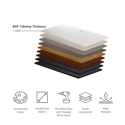 Progressive Desk Progressive Desk Standing Desk 72\" x 30\" - Electric Adjustable Height Stand Up Desk - Home Office Stand Workstation - Dual Motor - Black Frame, Bright Beech Top