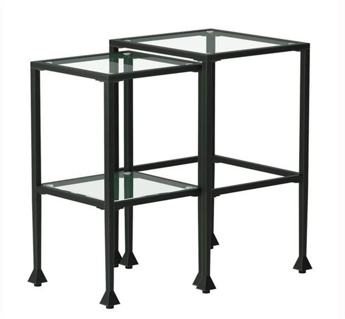Coaster Home Furnishings Coaster Home Furnishings Leilani 2-Piece Glass Top Nesting Tables Black