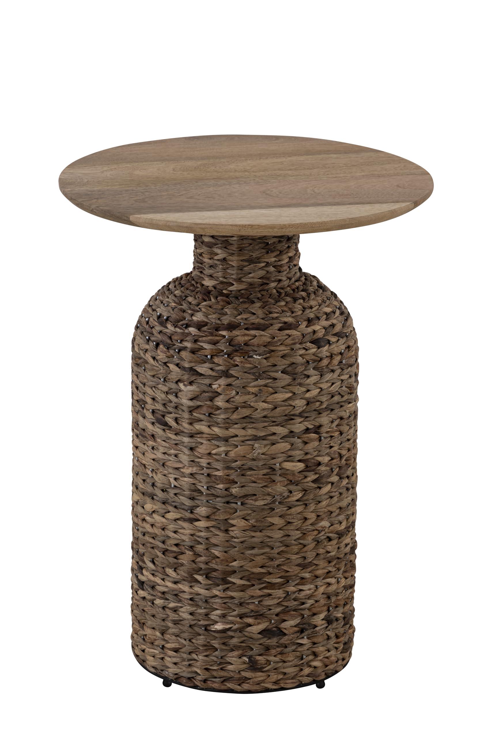 Canarm Canarm MANU Natural Wood and Seagrass Side Table, Brown