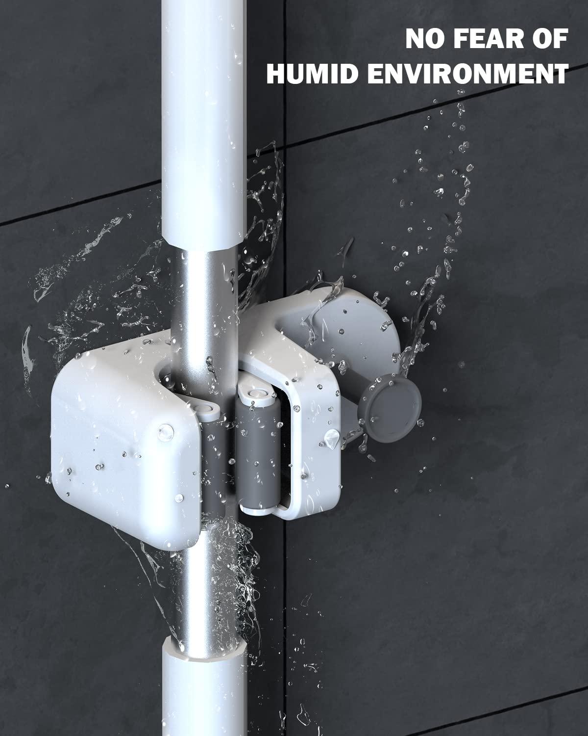 BEZOX BEZOX Mop Holder with Hook - Drill Free Wall Mount Broom Gripper, Cleaning Supplies Organizer Utility Holder - 1PCS