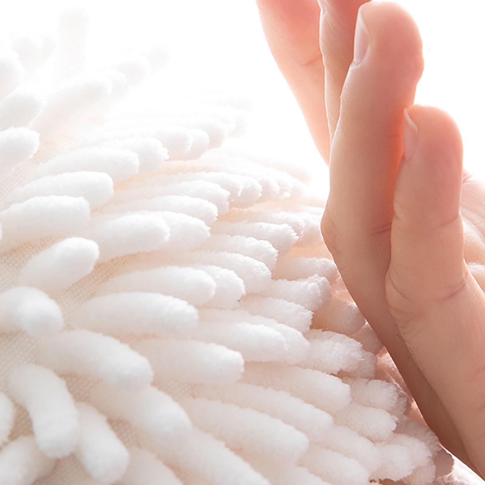 HERCHR HERCHR Chenille Hand Towel, Fuzzy Ball Towel Hanging Hand Towels Absorbent Small Towels with Loops Decorative Towels for Bathroom and Kitchen