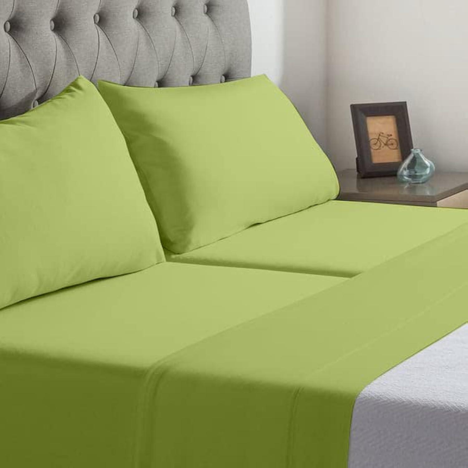 Cottingon Top Split King Sheets for Adjustable Bed, Split King Sheets for Adjustable Bed, Microfiber Split top King Sheets, Split Sheets for Sleep Number Beds 4 Pcs Set King 34\" (Sage)