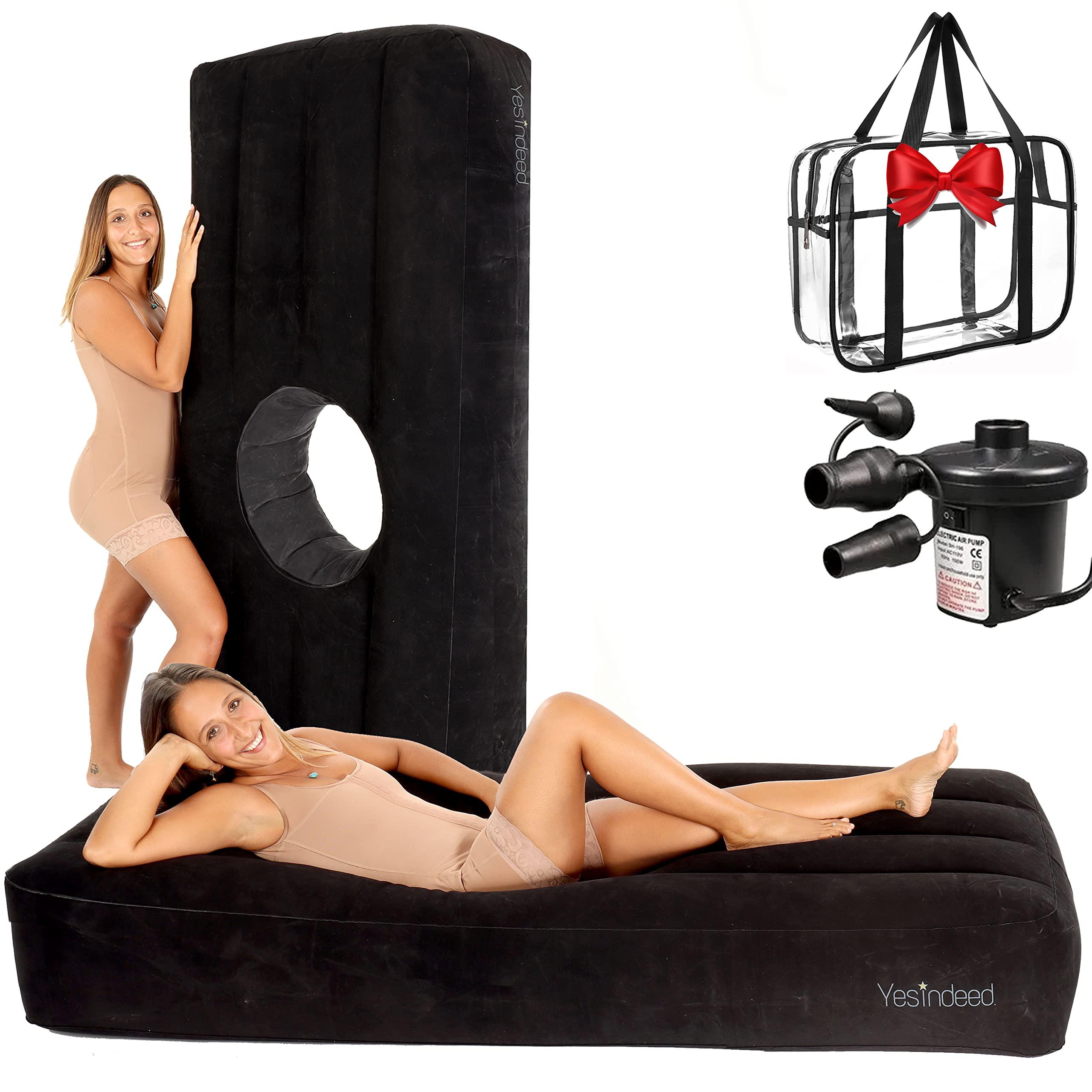 YESINDEED YESINDEED New Upgraded BBL Bed with Hole, Inflatable Brazilian Butt Lift Mattress for Post Surgery Recovery - Waterproof Velvet Touch Top Comfortable & Supportive - Carrying Bag and Air Pump