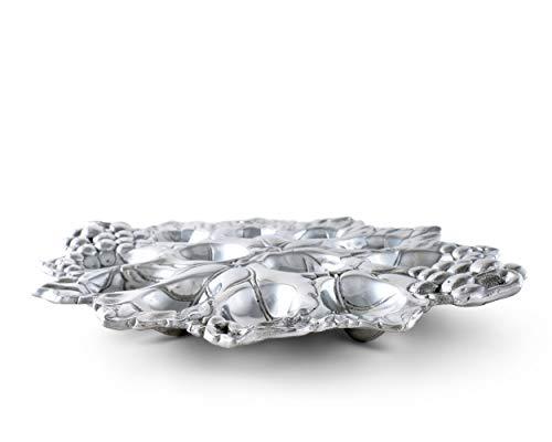 Arthur Court Arthur Court Metal Deviled Egg Holder Tray Grape Pattern Sand Casted in Aluminum with Artisan Quality Hand Polished Designer Tarnish-Free 12.5 inch x 9 inch