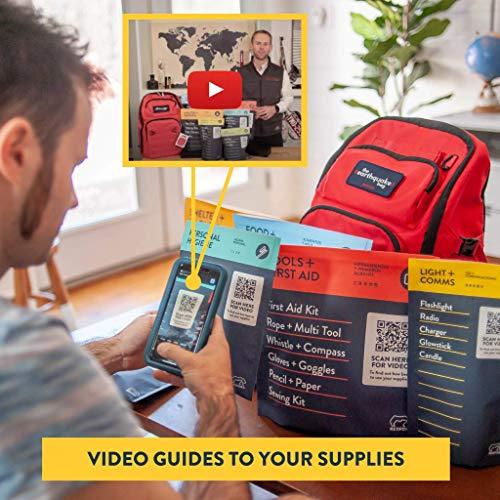 Redfora Complete Earthquake Bag - Emergency kit for Earthquakes, Hurricanes, Wildfires, Floods + Other disasters (3 Person, 3 Days)