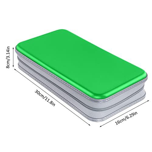 Siveit Siveit CD Case Holder, 80 Capacity CD/DVD Case Holders Wallet Hard Plastic CD DVD Disc Cases Storage Binder for Car Home Office Travel (Green)