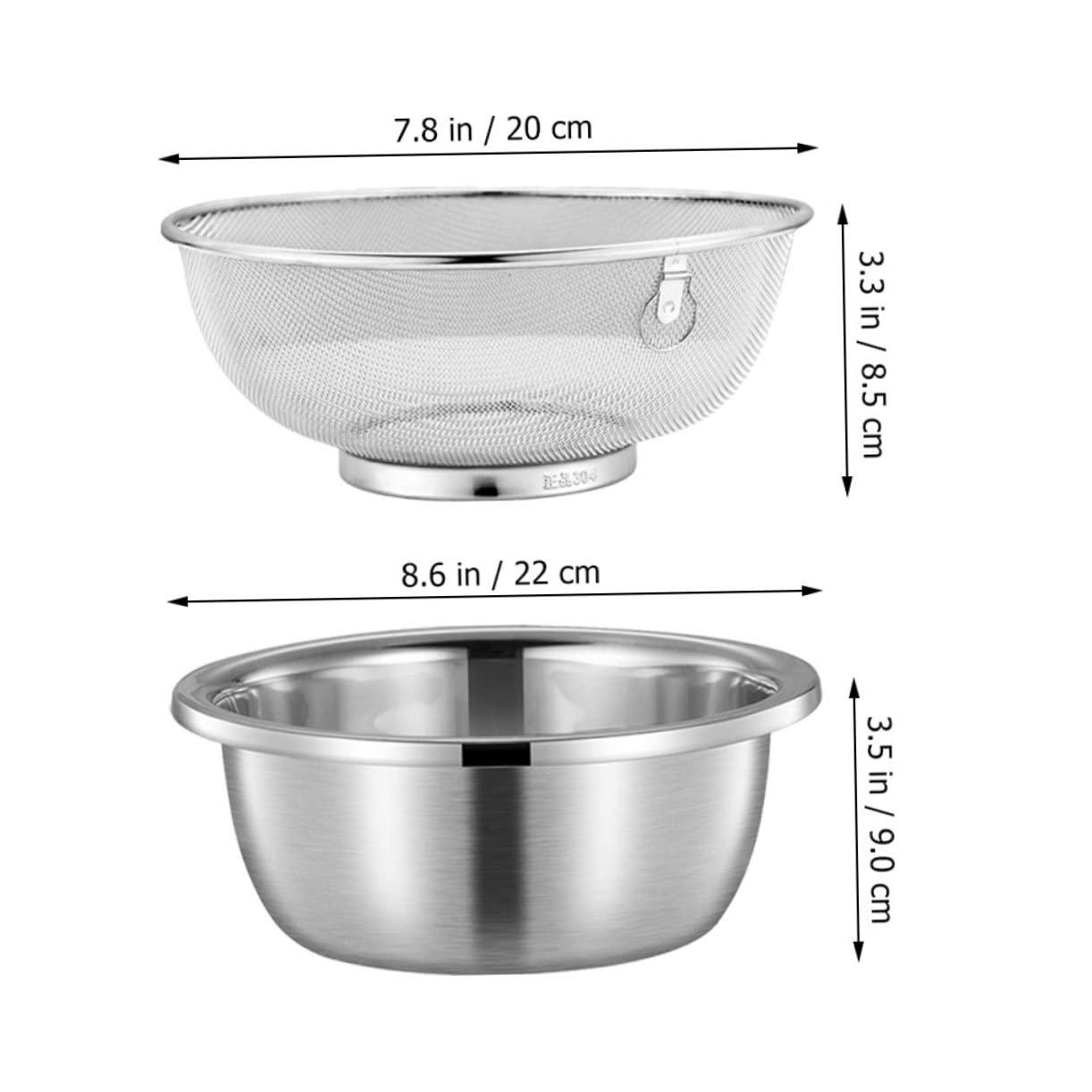 NAMOARLY NAMOARLY Rice Cleaning Strainer Fine Mesh Strainer Bowl Vegetable Fruit Cleaning Basket 2-in-1 Rice Washing Bowl with Colander Kitchen Supply