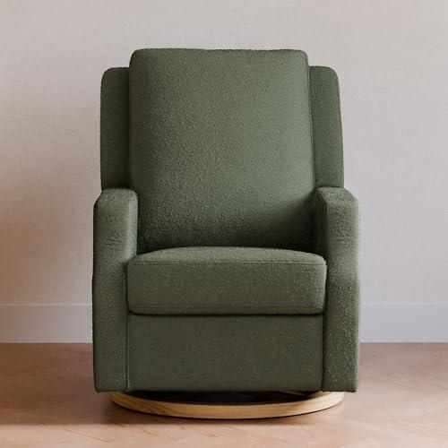 NAMESAKE Namesake Crewe Glider Recliner Nursery Chair - GREENGUARD Gold & Certi-PUR US Certified, Ultra Cozy 360 Swivel Rocker Recliner, Versatile Glider Rocking Chair for Nursery & Living Room - Olive Boucle