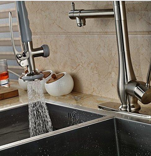 GOWE GOWE Single Handle Bathroom Kitchen Faucet Pull Down Hands Free Sprayer Kitchen Mixes Brushed Nickel Finish