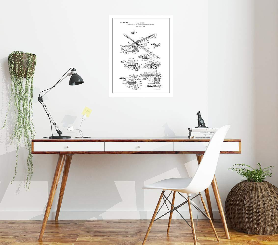 Frame a Patent Electric Violin, And Electromagnetic Pickup Therefor Patent Print Black Ink on White with Border (20\" x 24\") M11957