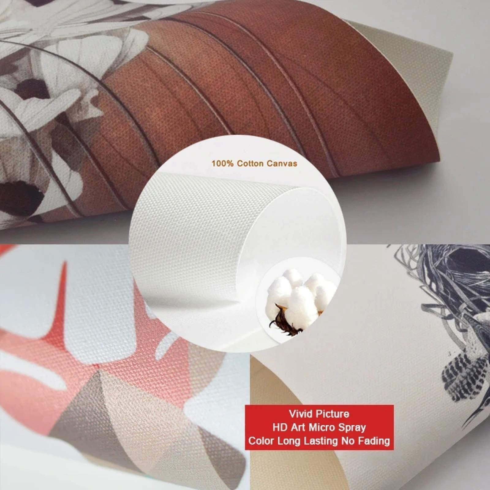 FITSEN Canvas Print Wall Art Feng Shui Nature Swan Crane Waterfall Landscape Painting Panoramic Picture Print On Canvas Modern Artwork for Walls Living Room 80x120cm Frameless