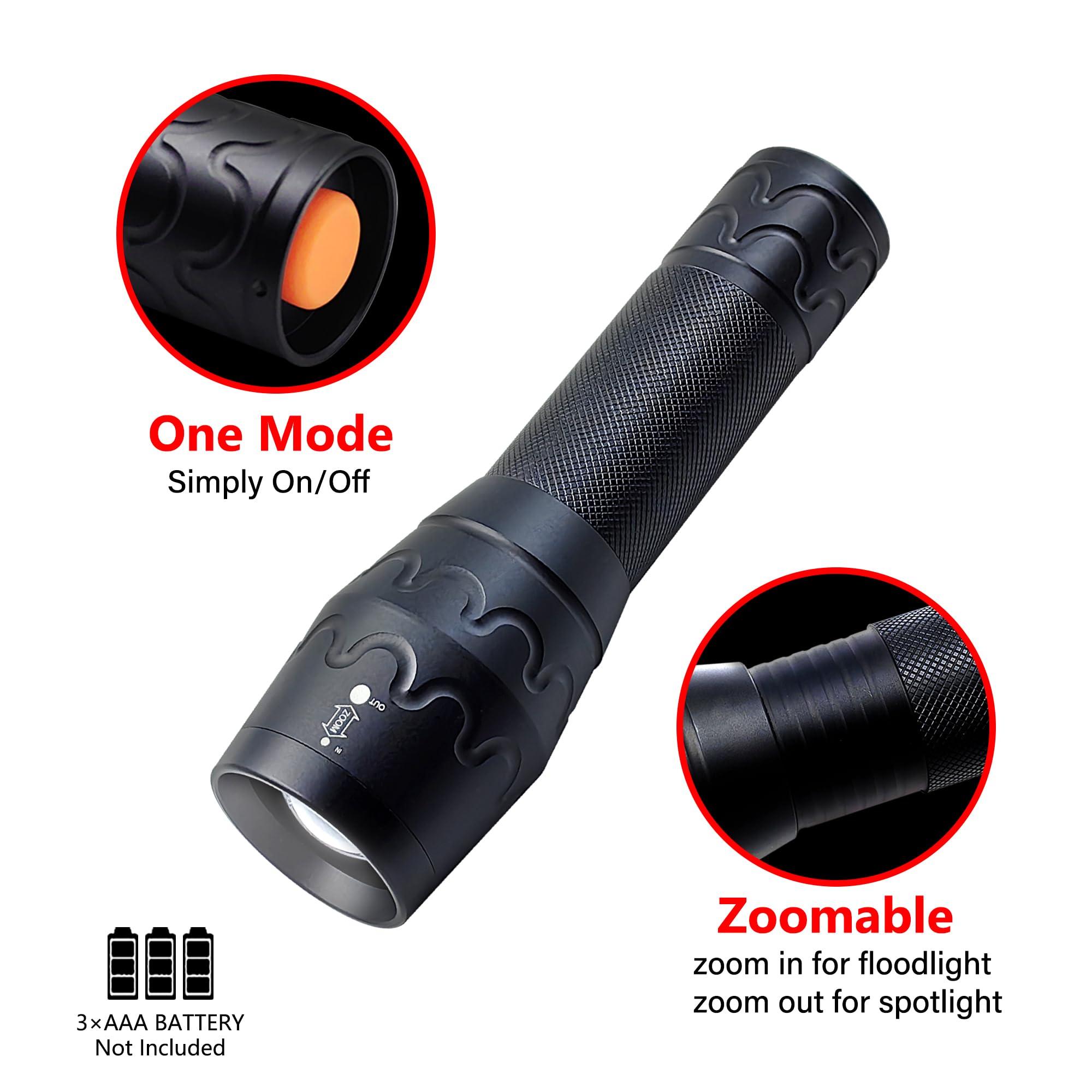 TotaLohan TotaLohan Military Grade Single Mode 3000 Lumens Tactical LED Waterproof Handheld Flashlight,2-Pack