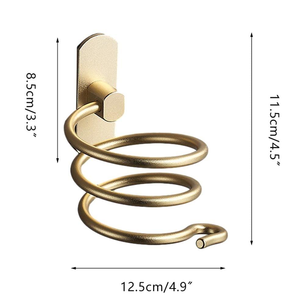LIANGCHEN LIANGCHEN Hair Dryer Holder Wall Mounted, Aluminum Spiral Blow Dryer Rack Straightener Organizer Hanging Curling Iron Holder Bathroom Hair Styling Stand(Gold)