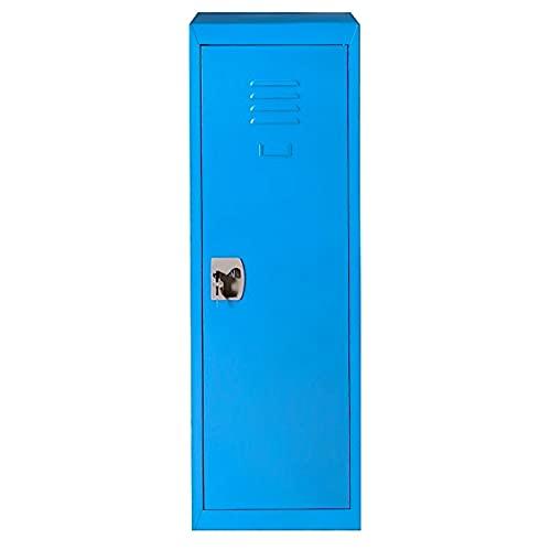 Autntico Blue Kid Metal Locker 2 Keys Children Safe Storage Single Tier Design Hanging Rod Heavy Duty Construction Foster Organization Child Living Work Space Gym Fitness School Locker Multipurpose Versatile