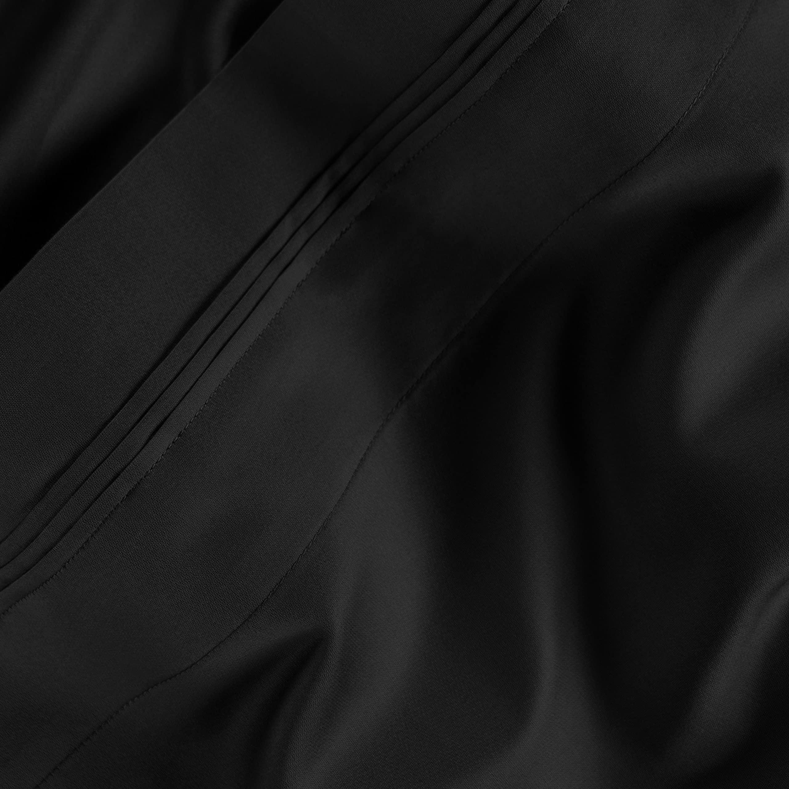 SUPERIOR Superior Egyptian Cotton 4 Piece Sheet Set, Luxury 1500 Thread Count, Eco-Friendly, Sustainable Sheets, Ultra-Soft Basics, Solid, Deep Pocket Fitted Sheet, Flat Sheet, Pillowcases, Queen, Black