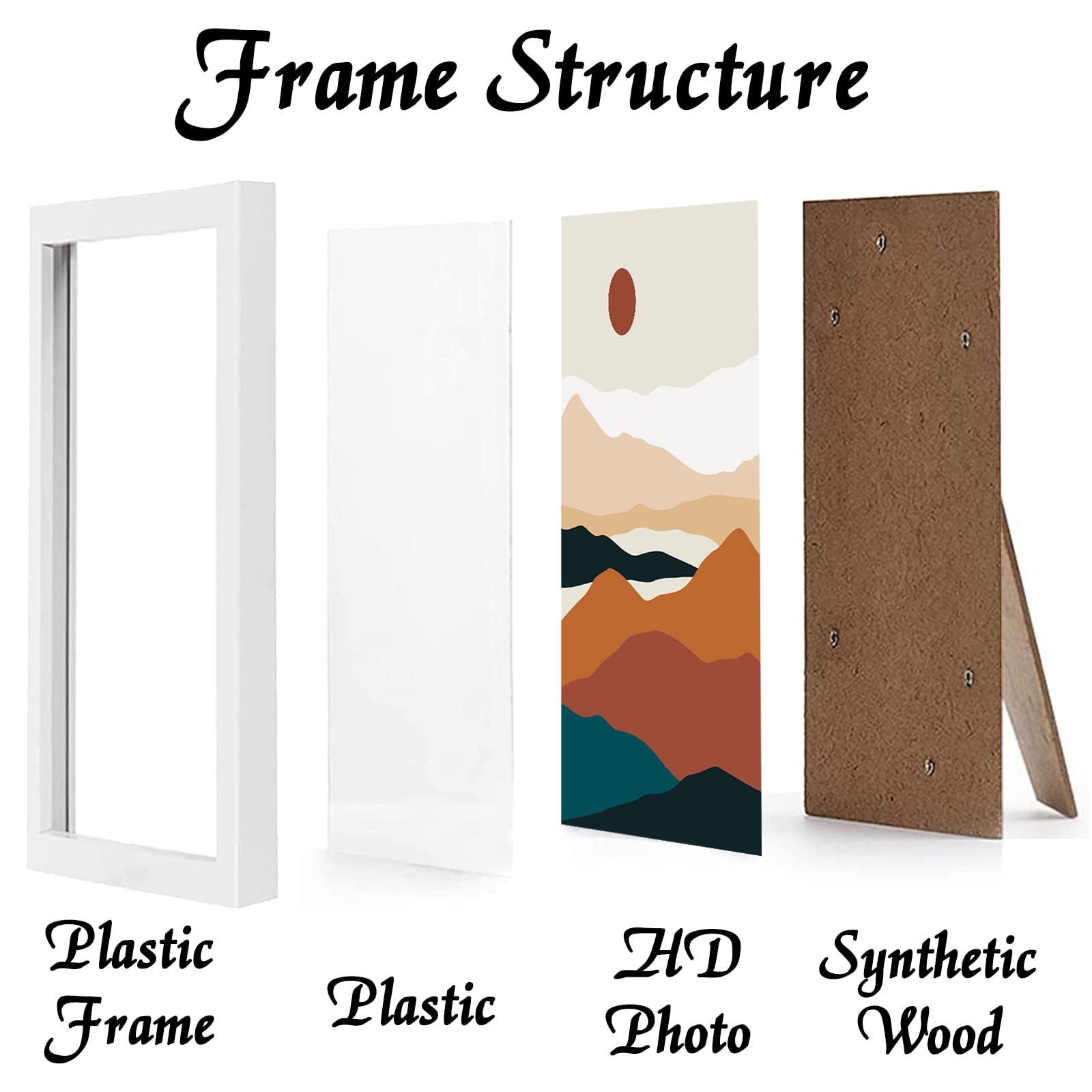 ijuerybai ijuerybai White 8x10 Picture Frame Set of 3, High Transparent Frame for 8 By 10 Photo Collage Canvas Poster Size Wall Mount and Tabletop Horizontally Vertically (White, 8 x 10 inches)