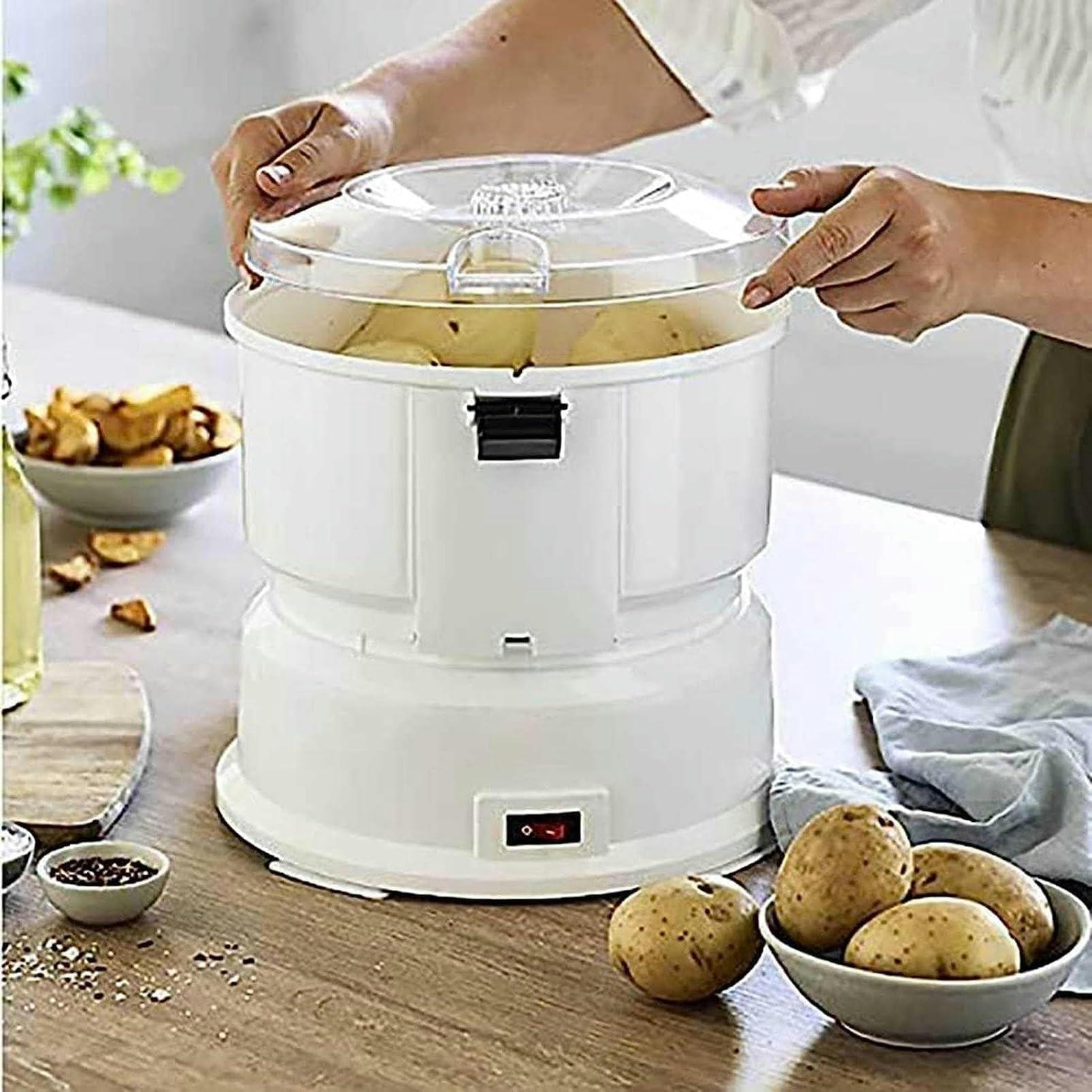PIKETU Potato Peeler,Potato Peeling Machine,Fully Automatic Salad Rotator,One-Touch Start,Load-Bearing 1KG Potato Electric Peeling Machine,Peeling Tool for Kitchen,Home and Commercial