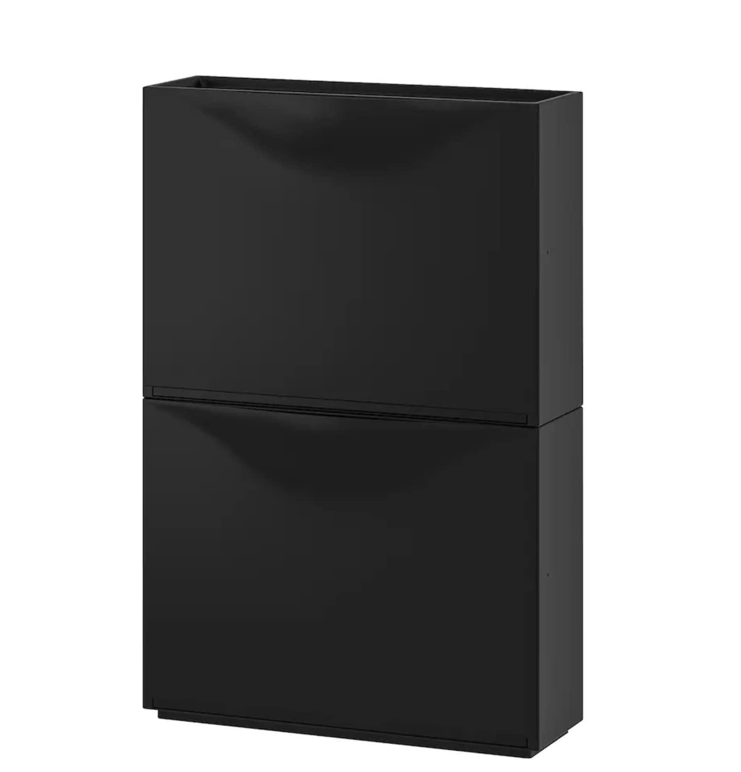 IKEA IKEA Trones Shoe Cabinet/Storage 20 1/2x7 1/8x15 3/8'' 2 Pack, Black, 18X52X39