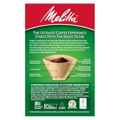 Melitta Melitta 2 Cone Coffee Filters, Unbleached Natural Brown, 100 Count (Pack of 3) 300 Total Filters Count - Packaging May Vary