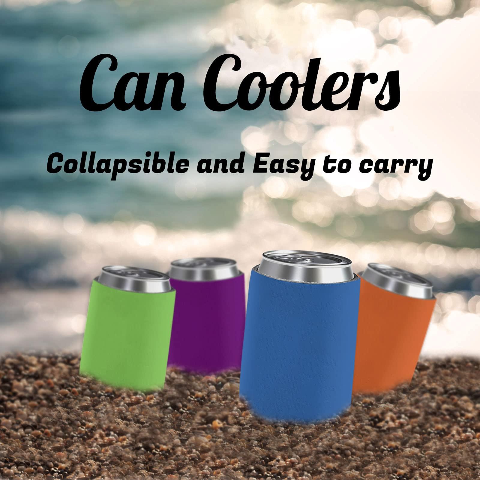 Betenshtresk Personalized Can Sleeve Beer Coolers 50pcs Bulk, Custom Can Cooler With Photo Logo for Weddings Fishing Picnics