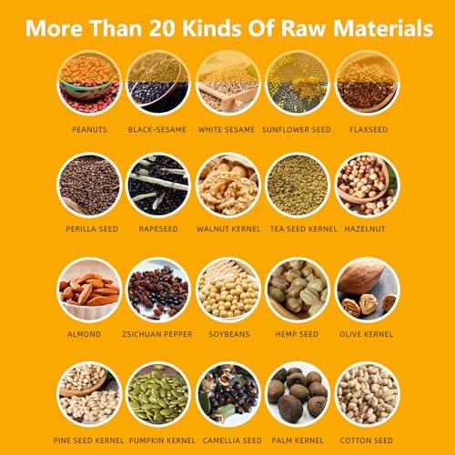 forplubossmmp Automatic Oil Press Machine with Cold Pressing and Hot Pressing Modes, Electric Oil Expeller Machine Stainless Steel Oil Press for More Than 20 Kinds Of Raw Materials, High Oil Yield