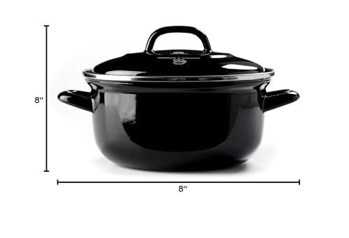 BK BK Indigo Aluminum Heavy-Gauge Carbon Steel, Induction, 5.5QT Nonstick Glaze Dutch Oven, Dishwasher Safe, Black