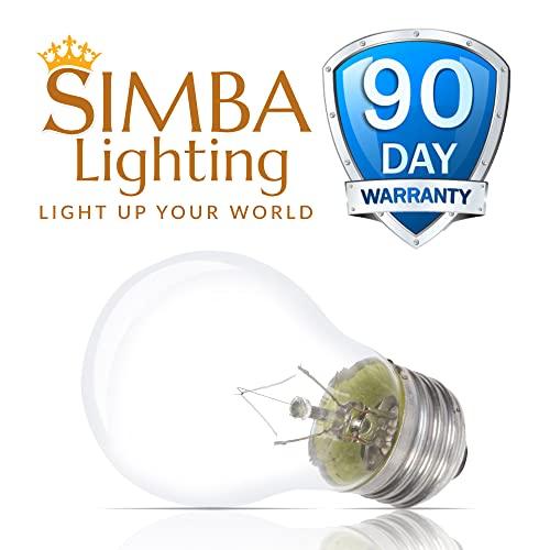 Simba Lighting Simba Lighting Appliance Light Bulb A15 40W (6 Pack) Incandescent Mini-Standard Shape with E26 Standard Medium Screw Base for Refrigerators, Ovens, 110V 120V 130V, Dimmable, 2700K Warm White