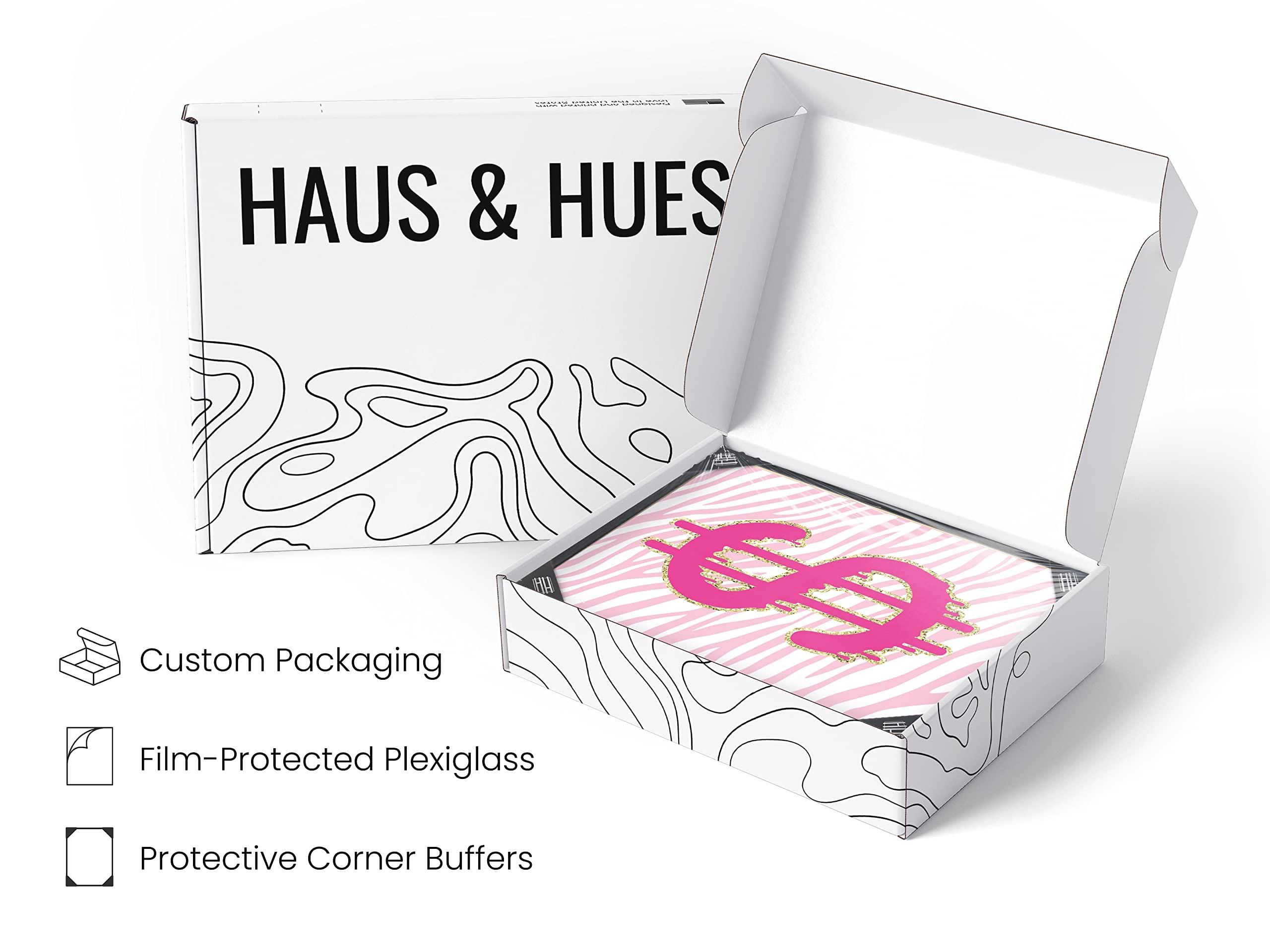 HAUS AND HUES HAUS AND HUES Pink Poster Preppy Wall Art - Cute Posters for Room Aesthetic, Trendy Posters for Teen Girls Room, Preppy Room Decor Aesthetic Posters for Bedroom, Preppy Paintings (Black Frame, 24x36)