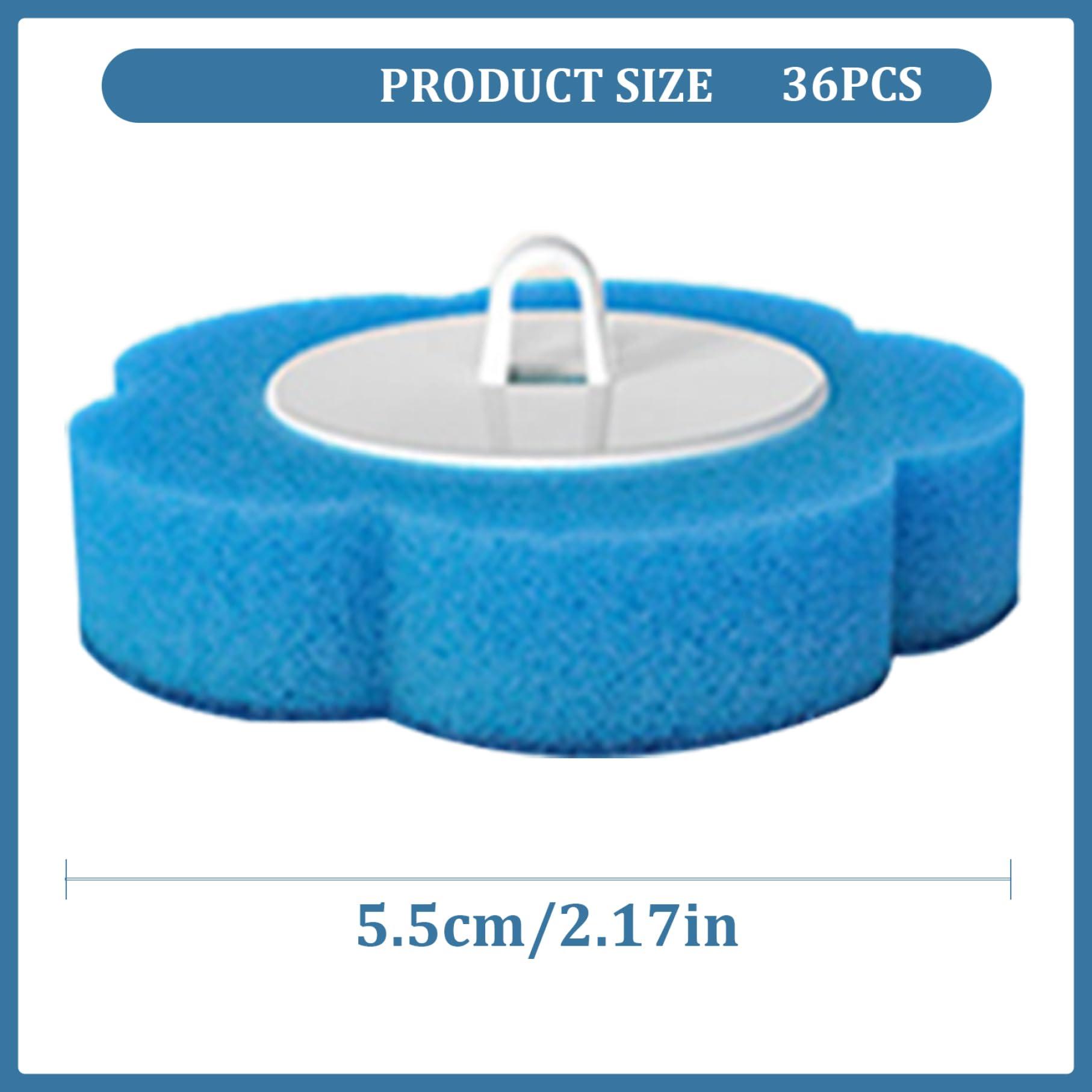 Pesoncarl Disposable Toilet Cleaning System Refills, 36PCS Toilet Brush Heads, Flat-Shape Portable Toilet Brush Replacement for Loo Bathroom, Blue, Toilet Cleaning Brush