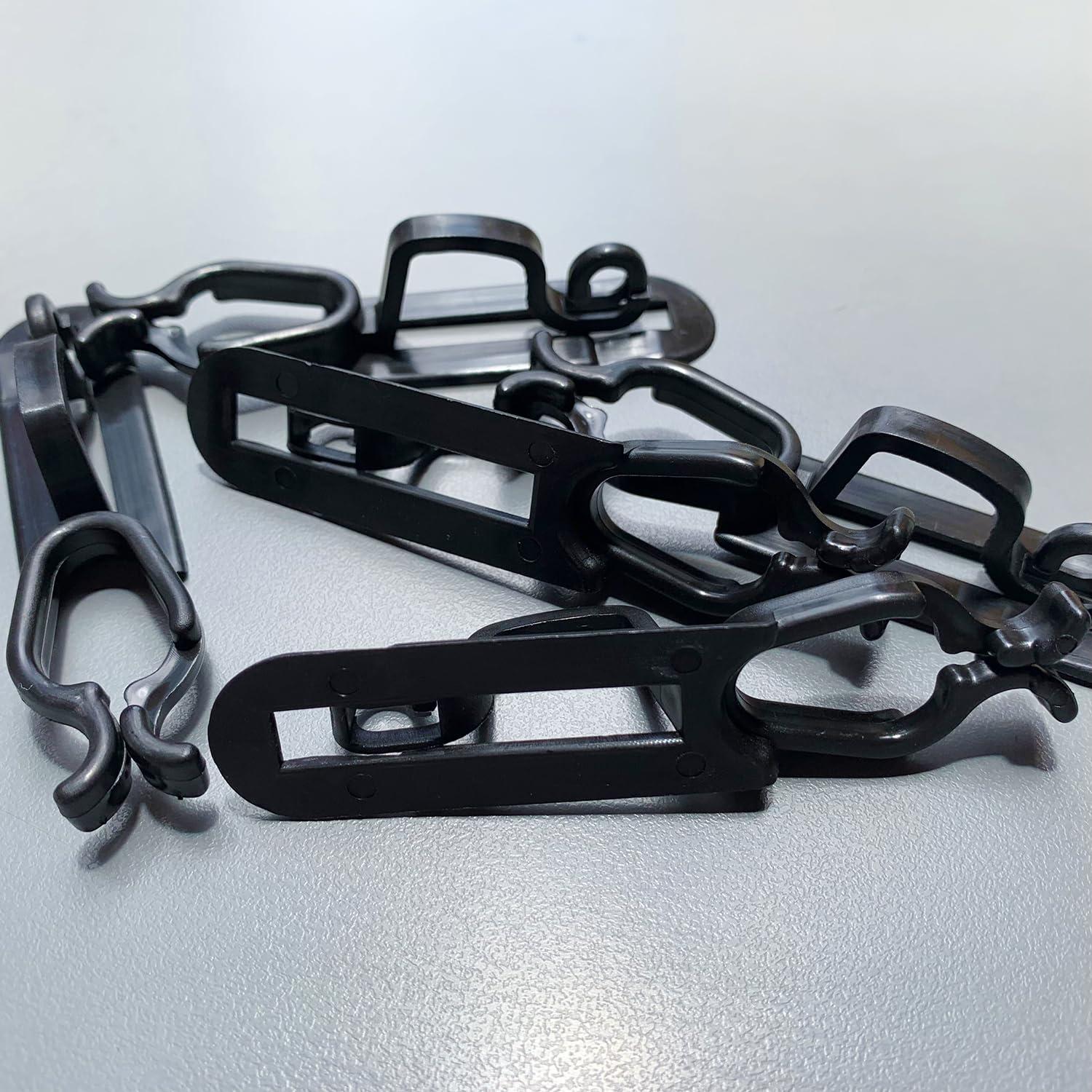 Ourtroness Christmas Light Gutter Clip Outdoor Shingle Clips 200 Pieces Holiday Hanger Hooks Compatible with C9 C7 C6 for Roof, Roof Ridge Line, Fence (Black)