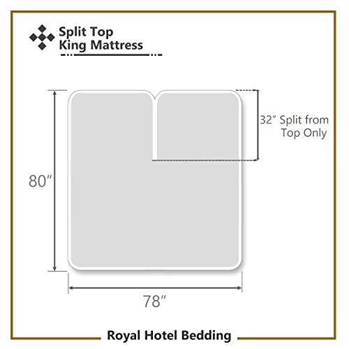 Royal Hotel Bedding Royal Hotel Bedding Top-Split-King: Adjustable King Split Bed Sheets, Solid Gray 550-Thread-Count 4PC Bed Sheet Set 100-Percent Combed Cotton, Sateen Solid, Deep Pocket