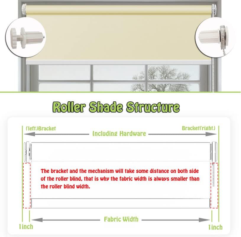 fhsblinds FHSBLINDS No Drill No Tool Blackout Blinds for Windows Roller Window Shades-Custom Cut to Size Window Blinds & Shades for Home Kitchen Bedroom Office (Cool Silver 100% Blackout, 21" W x 80" H)
